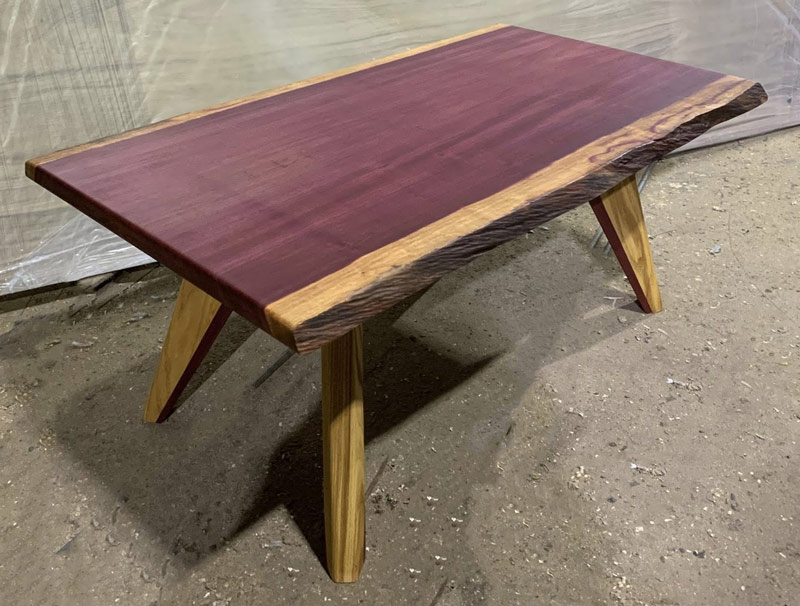 One-Off Purpleheart & Ash Coffee Table